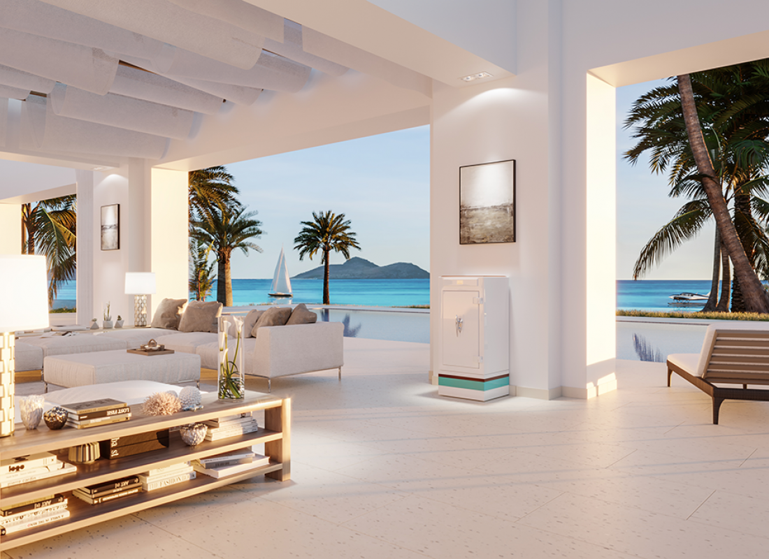 Белый сейф STOCKINGER в интерьере