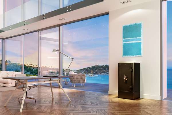 Черный сейф STOCKINGER в интерьере