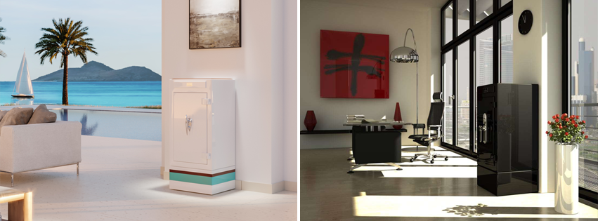 Сейф с кожаной отделкой